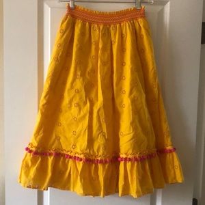 J. Crew Women’s Yellowish Orange & Pink Midi Skirt